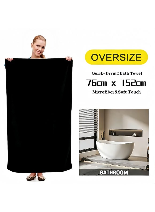 Quick Dry Camping Towel, Microfiber Travel Towel 3 Size at 1 Pack,Fast Drying Towel Set for Camping, Beach, Gym, Sports, Yoga & Swimming Pool, Black - Image 3